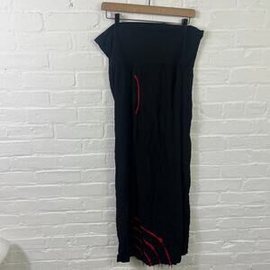 Coton Du Monde Women's High Waist Wide Leg Leggings Black Size Medium